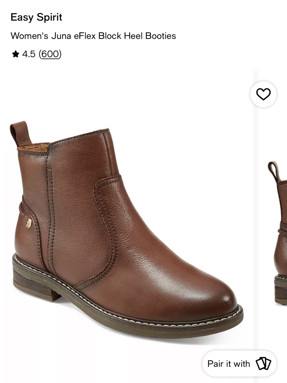 Easy Spirit Brown Leather Ankle Boots for women - Picture 7 of 7